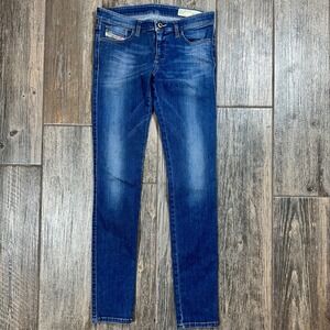 Diesel Skinzee‎ Low Super Skinny Jeans Women's Size 29x32 Blue Wash Stretch